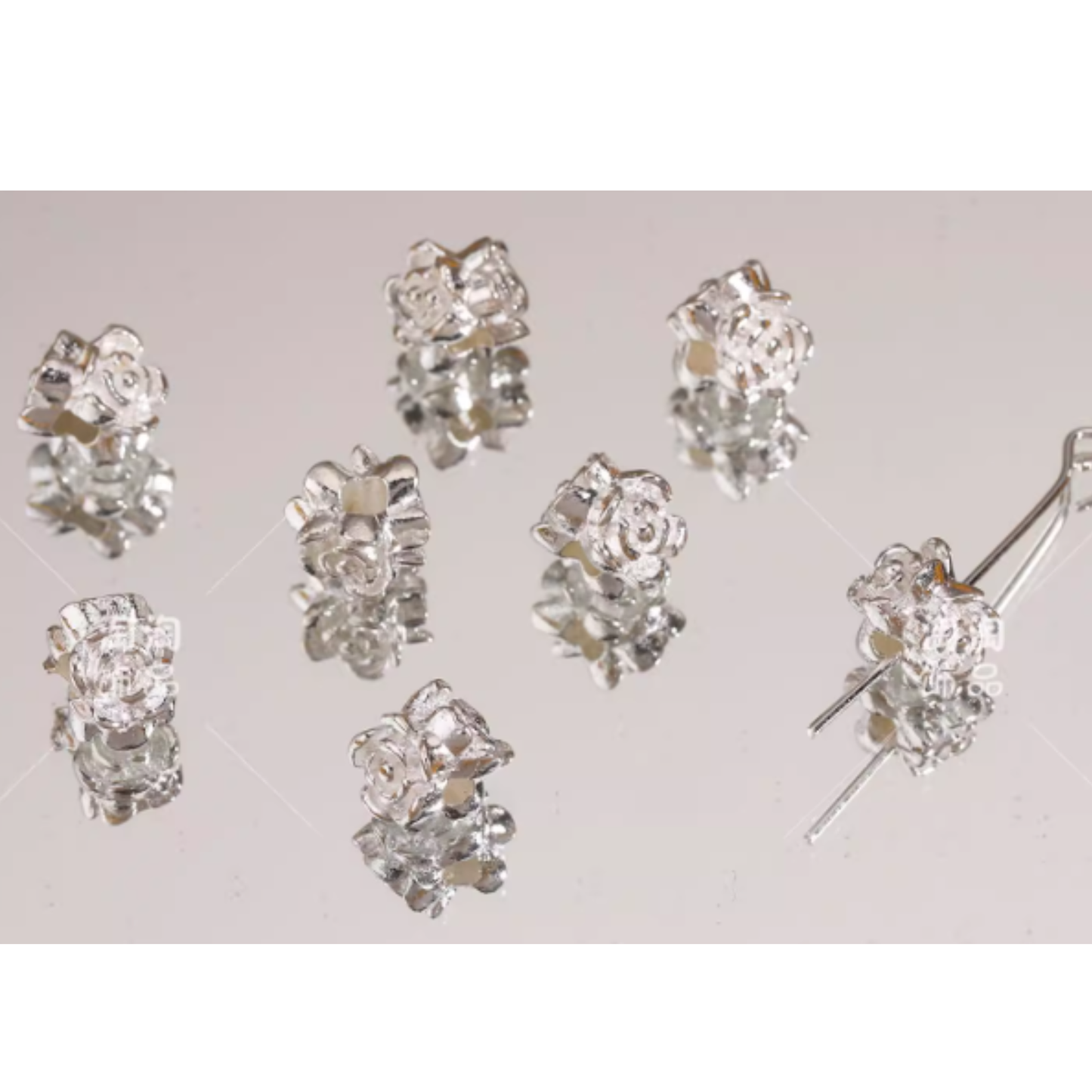 3 Sided Flower Silver Spacer