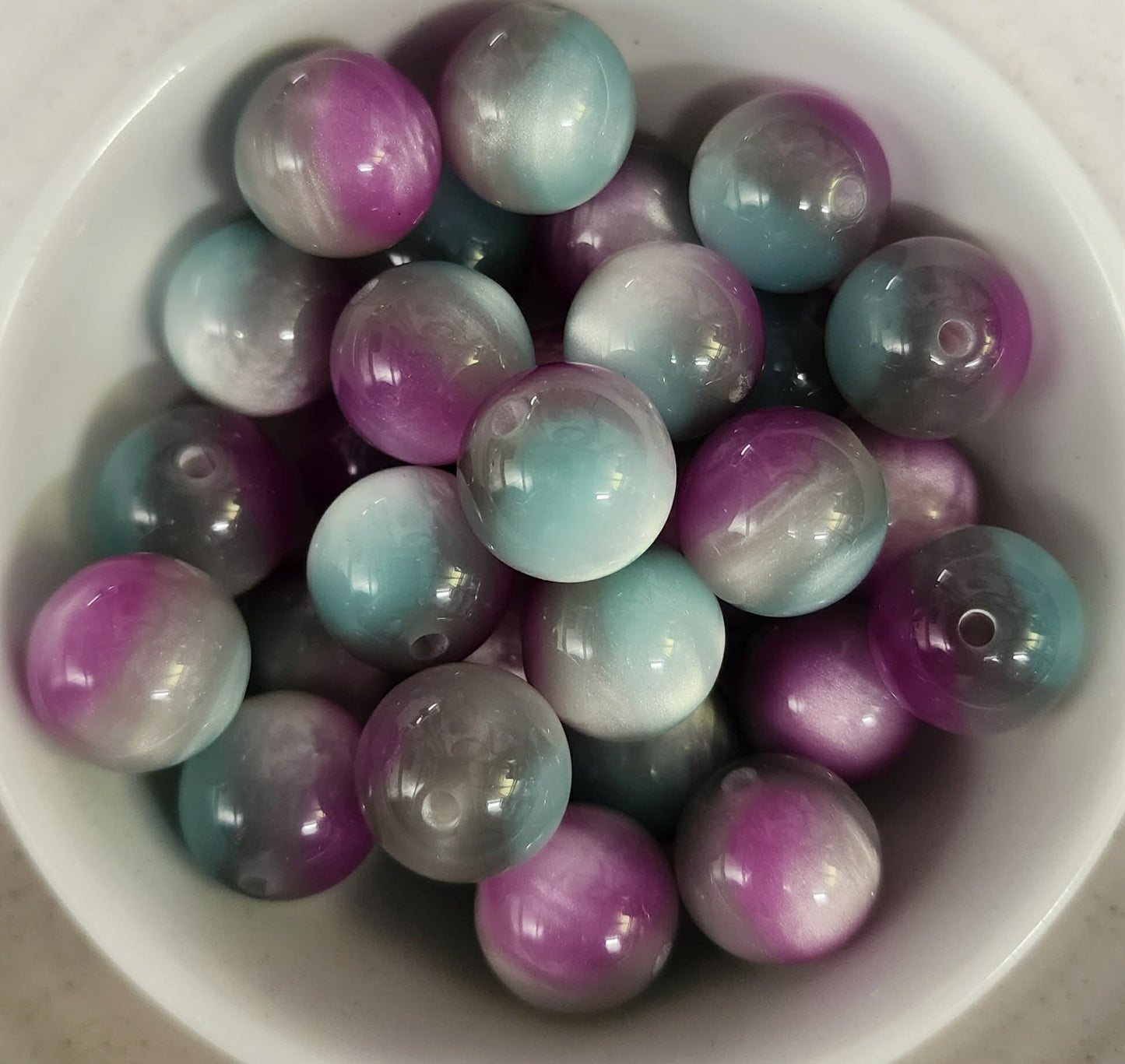 Purple, Teal, Grey Ombre Shimmer
