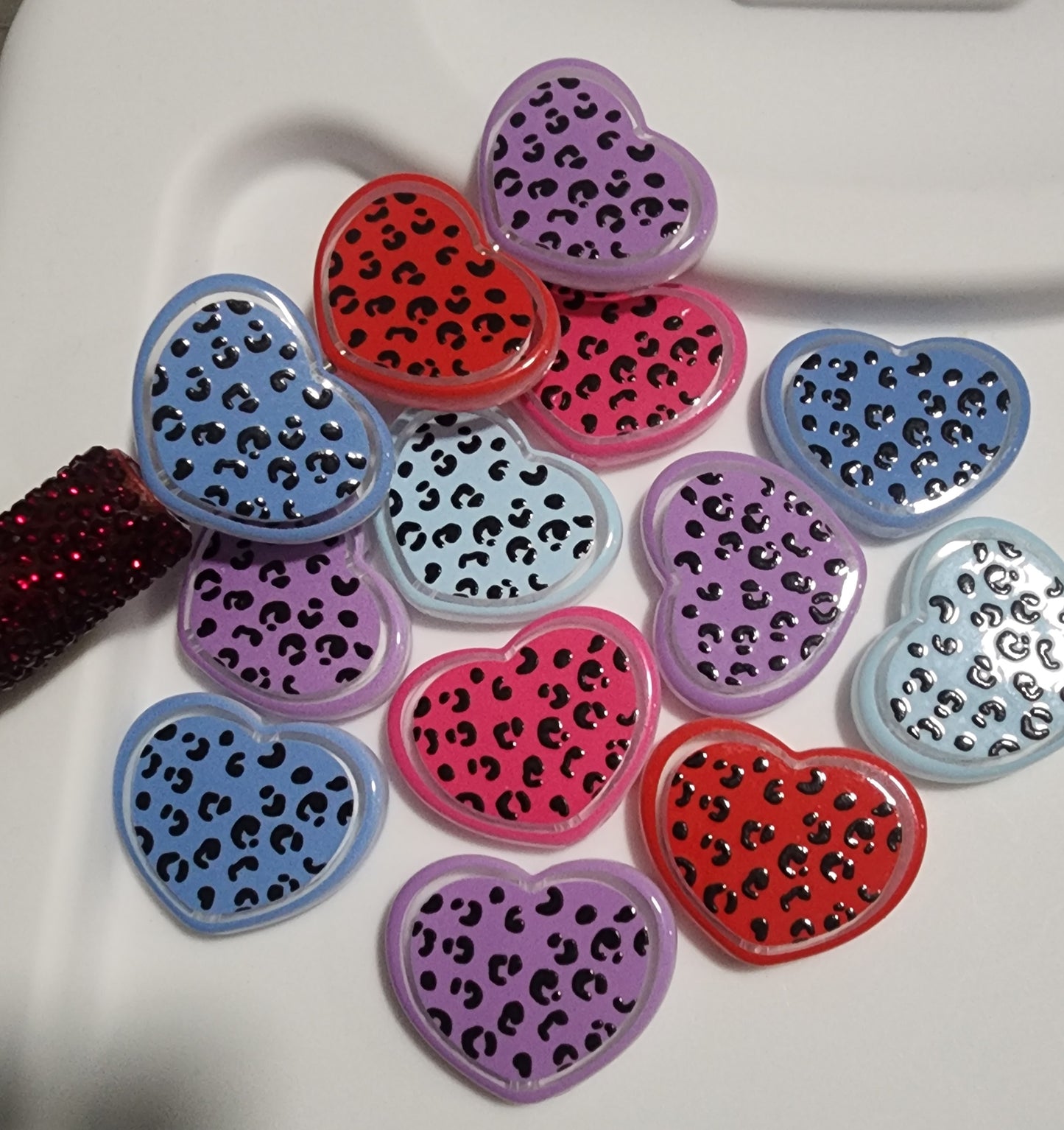 Leopard Print Heart 27 mm