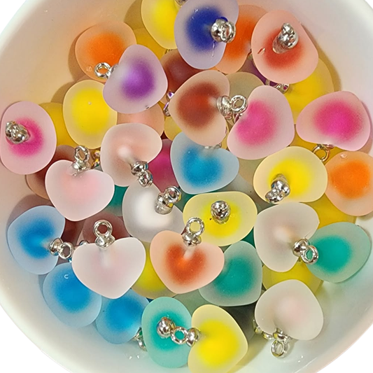 Heart Frosted Double Layer Pendants/Charm