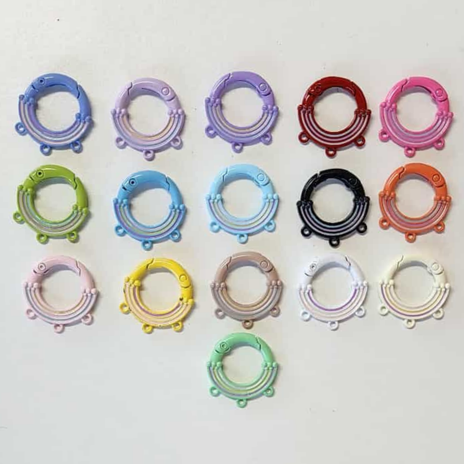 Rainbow 3 Round Keychain Lobster Clasp