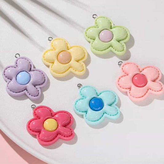 Acrylic Glossy Flower Charm