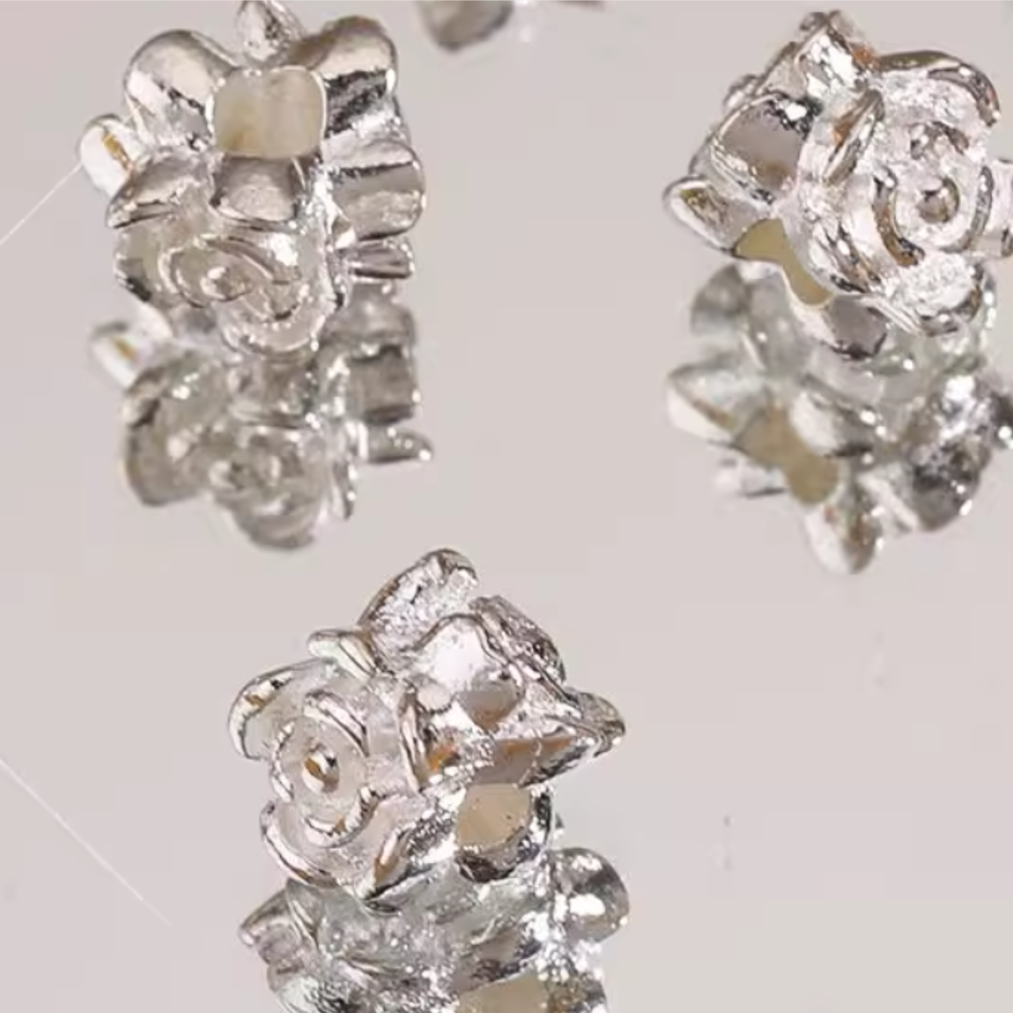 3 Sided Flower Silver Spacer