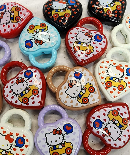 Hello Kitty Heart Locket Charm Bead