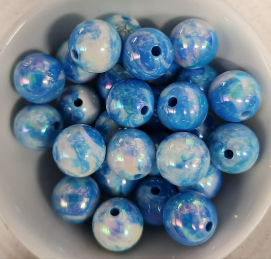 Marble Blue & White