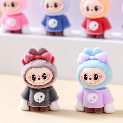 Labubu Flocked Skull & Bow