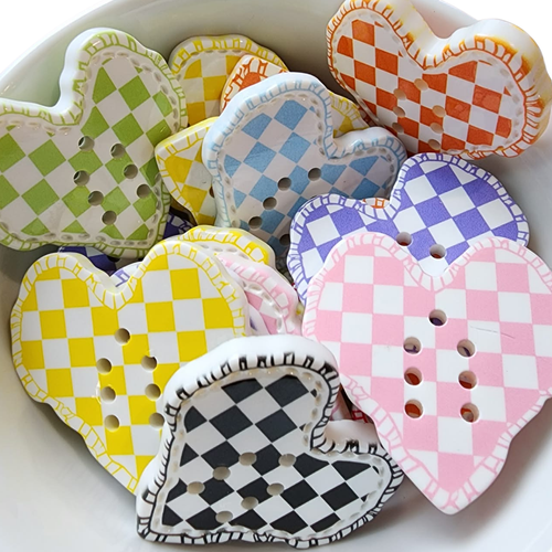 Heart Lace Up/Button Pendant/Charm